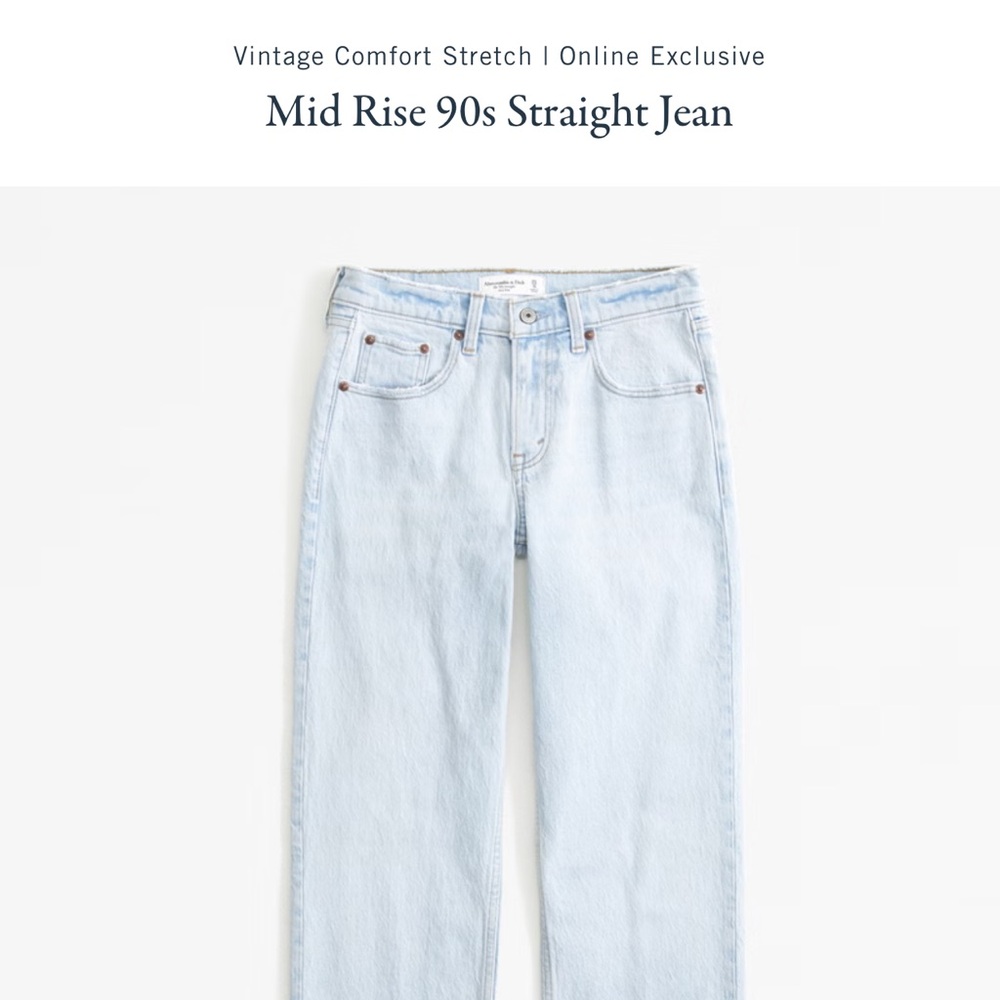 Abercrombie Mid Rise 90s Straight Jeans